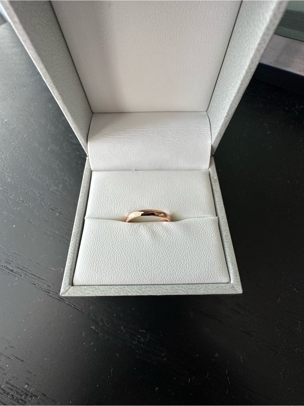 Classic Rose Gold Comfort Wedding Band, Blue Nile, 2.5mm, 14k rose gold, size 5